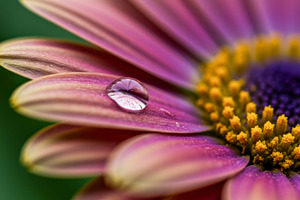Close-up of a purple flower with wat, a Nature Photo by professorinc