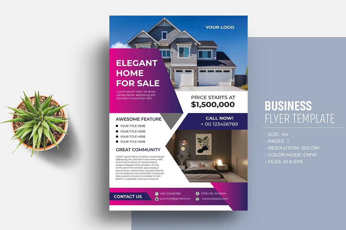 Real Estate Modern Flyer Template, a Flyer Template by Sharifull11 (Photo 1 of 3)