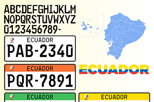 Ecuador car license plate patterns, an Illustration by frizio