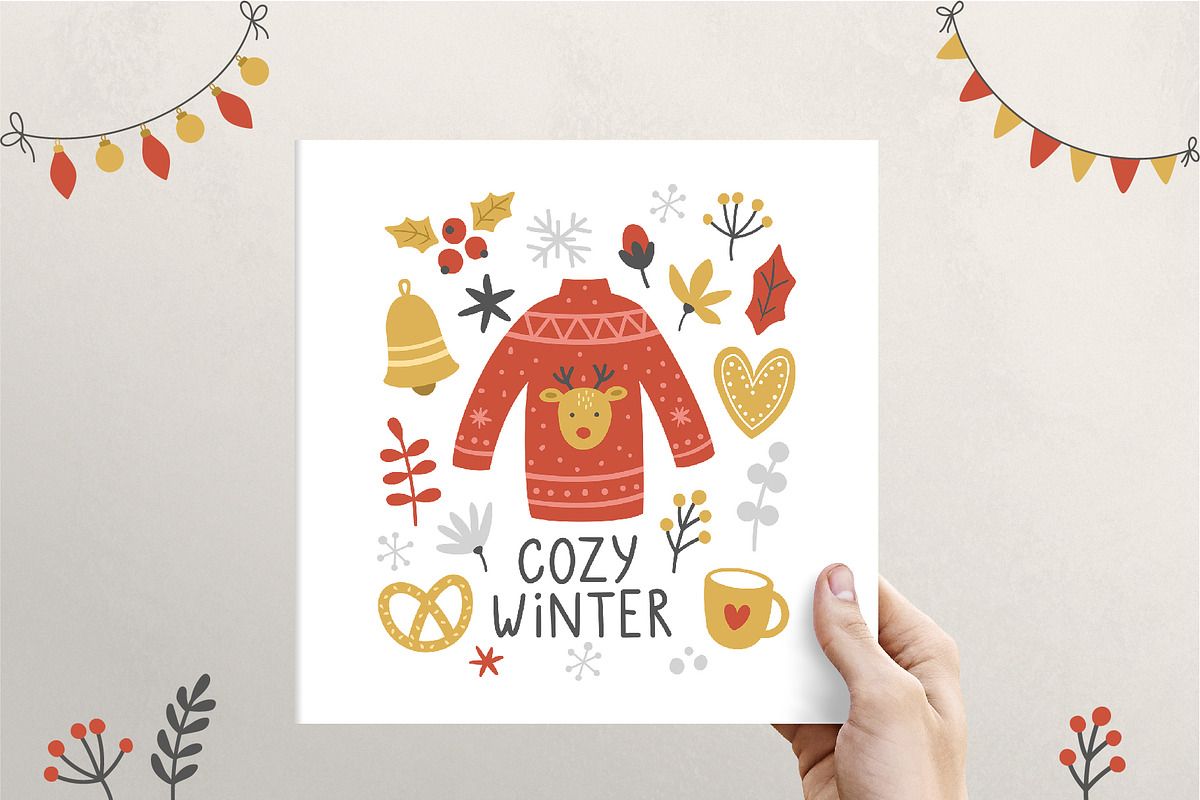 Cozy Christmas clipart collection, an Animal Illustration by Leysan Shayak (Photo 7 of 10)