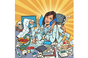 A female doctor manages to do, a Person Illustration by rogistok