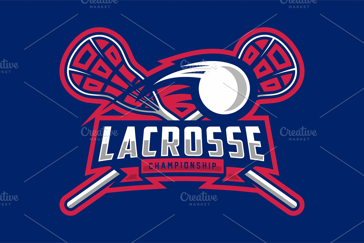 Lacrosse Sports logo and badge, a Branding & Logo Template by swarnstudio