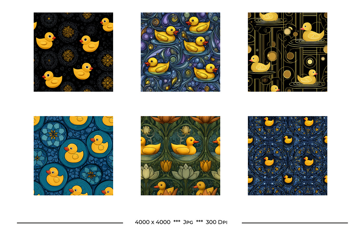 Rubber Duckies Retro Art Patterns, a Pattern Graphic by karenfoleyphoto (Photo 3 of 15)