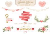 Valentine Bunting & Floral Bundle, an Illustration by Summit Avenue (Thumbnail 3 of 5)
