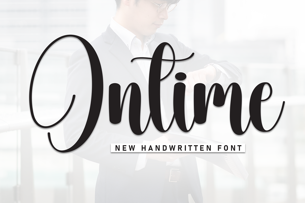 Ontime | Script Font, a Handwritten Font by Scratchones (Photo 1 of 8)