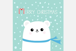 Merry Christmas Polar Bear Santa Hat