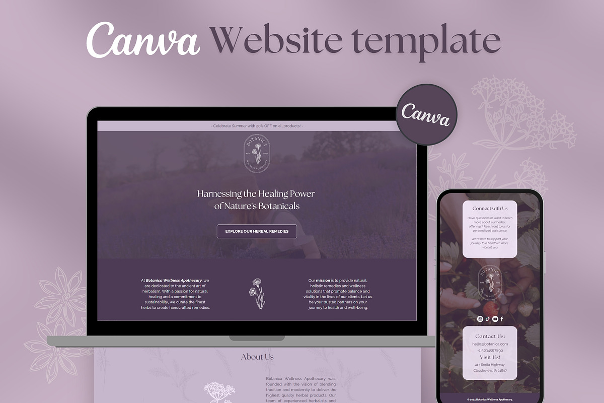 Holistic Brand Canva Website, a Landing Page Template by Unalome Design Studio (Photo 1 of 5)