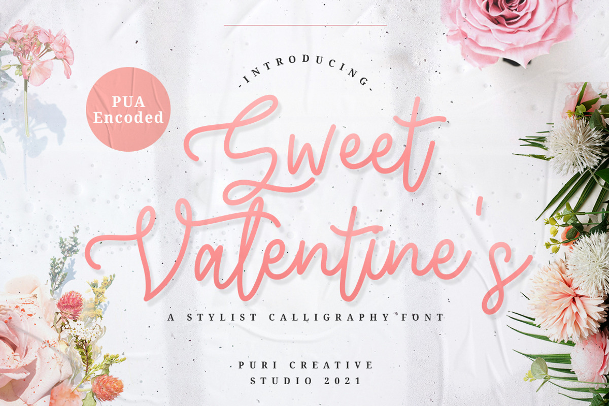 Sweet Valentine's - Stylish Font, a Script Font by PuriCreative (Photo 1 of 15)