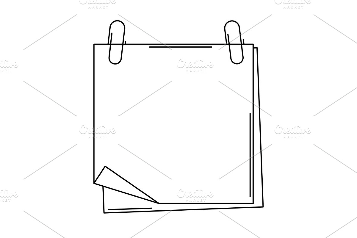 Paper note with paperclip., a Decorative Illustration by incomible