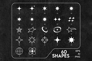 60 Vector Shapes Set - AI, EPS, PNG, a Graphic by Kojaif