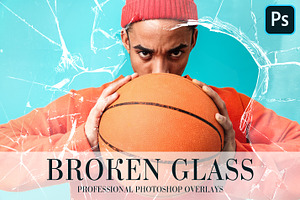 Broken Glass Overlays Photoshop, a Plug-in Add-On by FixThePhoto