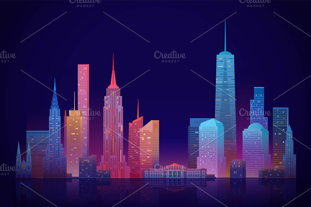 New York skyline, a Work Illustration by GlebTagirov (Photo 3 of 5)