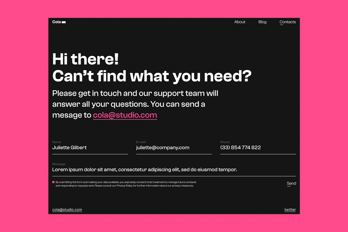 Studio website, a Landing Page Template by danielsantinhos (Photo 6 of 7)