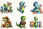 Dinosaur Back to School Sublimation, an Illustration by DreamCafeArt (Thumbnail 4 of 5)