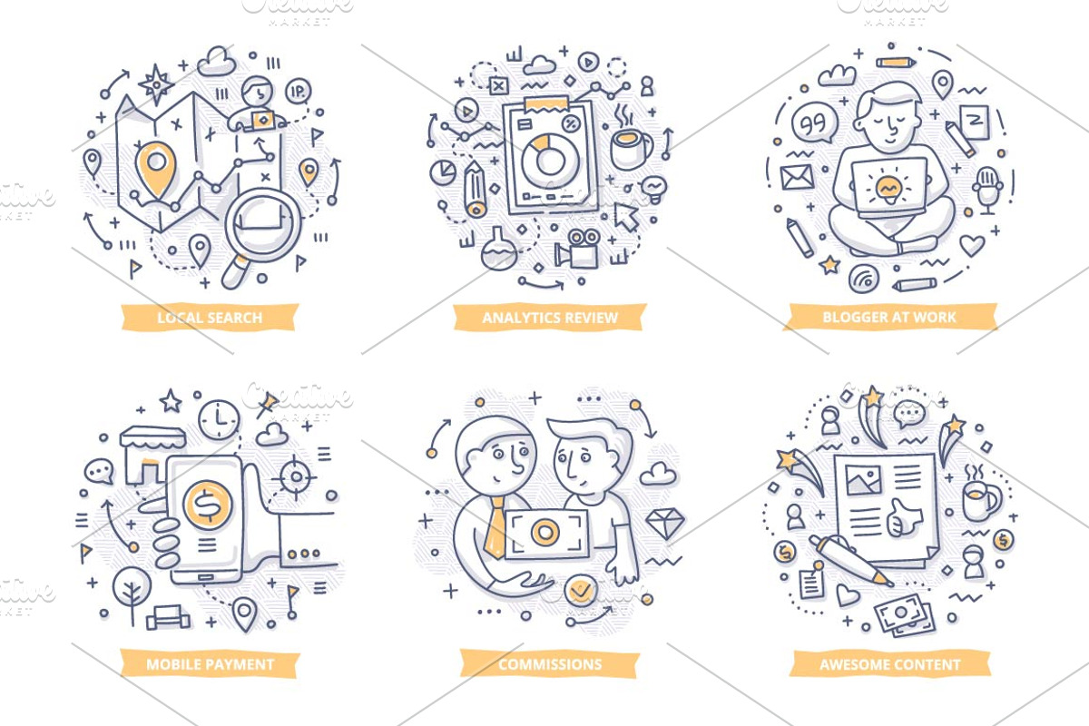 24 Marketing Doodle Concepts, a Technology Illustration by Rassko (Photo 3 of 5)