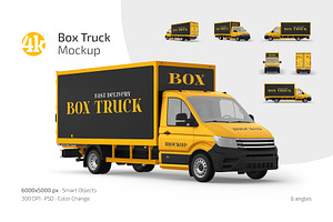 Box Truck Mockup Set, an Advertising Mockup by Country4k
