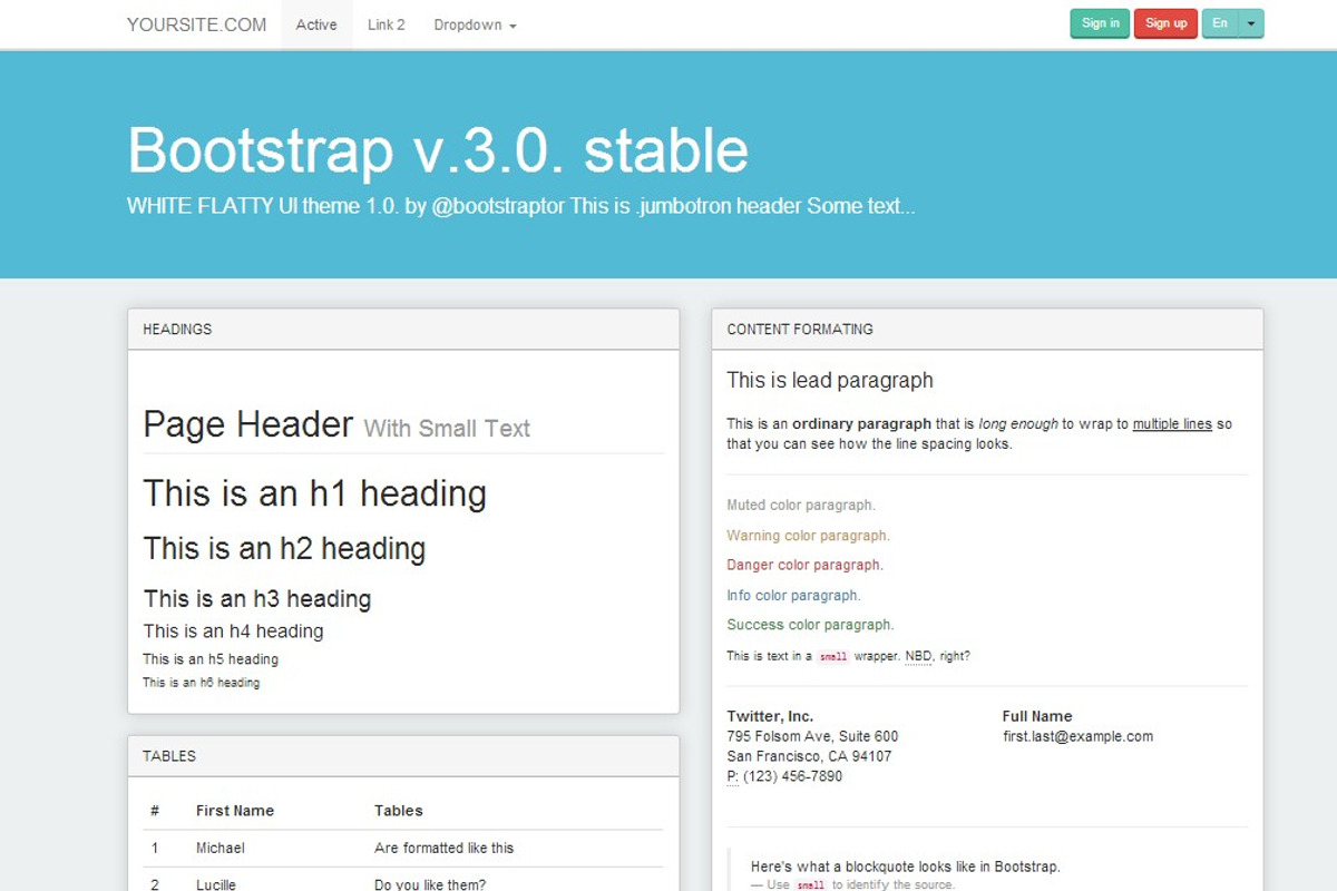 Bootstrap 3.0. WhiteFlatty alt theme, a Bootstrap Template by Bootstraptor (Photo 1 of 4)