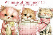 Whimsical Summer cat clipart, an Illustration by Designworld (Thumbnail 1 of 8)