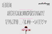 Skinny Font He Loves Me, a Font by pixelcolours (Thumbnail 5 of 6)