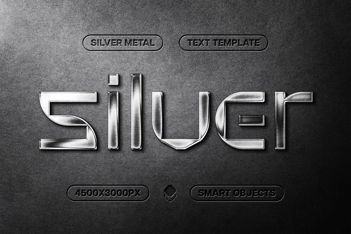 Realistic Silver Text & Logo Mockup, a Layer Style Add-On by Design Squad