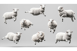 Surreal image of multiple fluffy