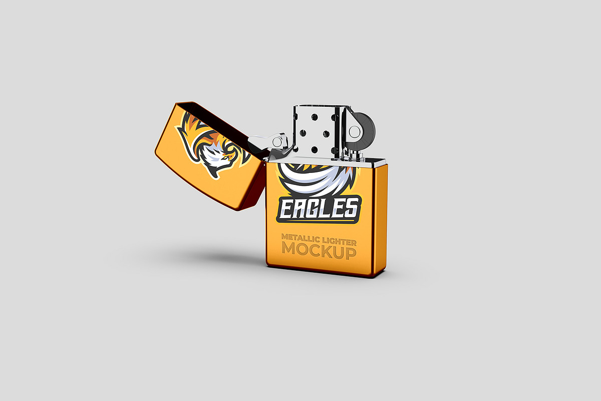 Metallic Lighter Mockup - 8 views, a Merchandise Mockup by Illusiongraphic (Photo 5 of 21)