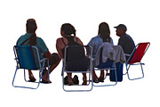 Isolated rear view photo of people sitting on beach chairs, a Person Photo by DanFLCreativo (Thumbnail 1 of 2)