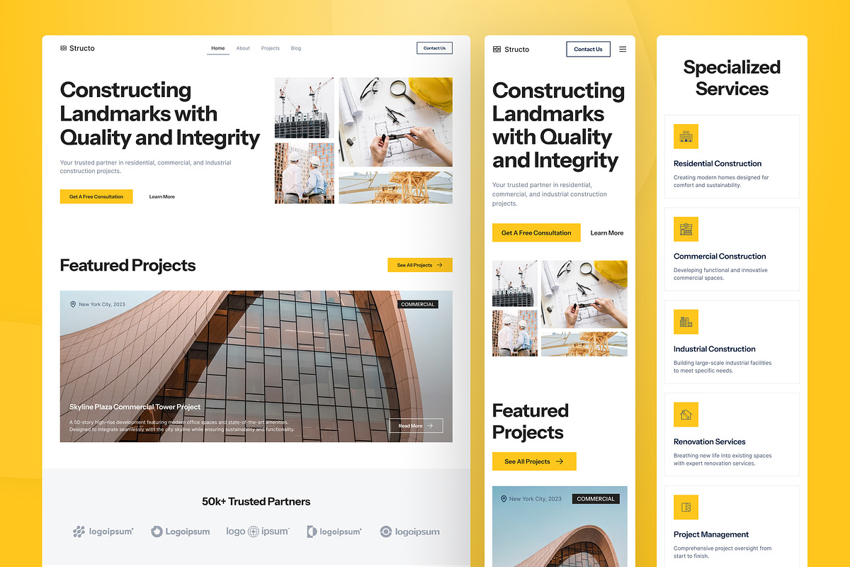 Construction Website Figma Template, an UI Kit Template by peterdraw (Photo 7 of 7)