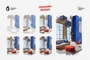 Streamline Markers for Photoshop, a Brush Add-On by brushapes.com (Thumbnail 5 of 8)