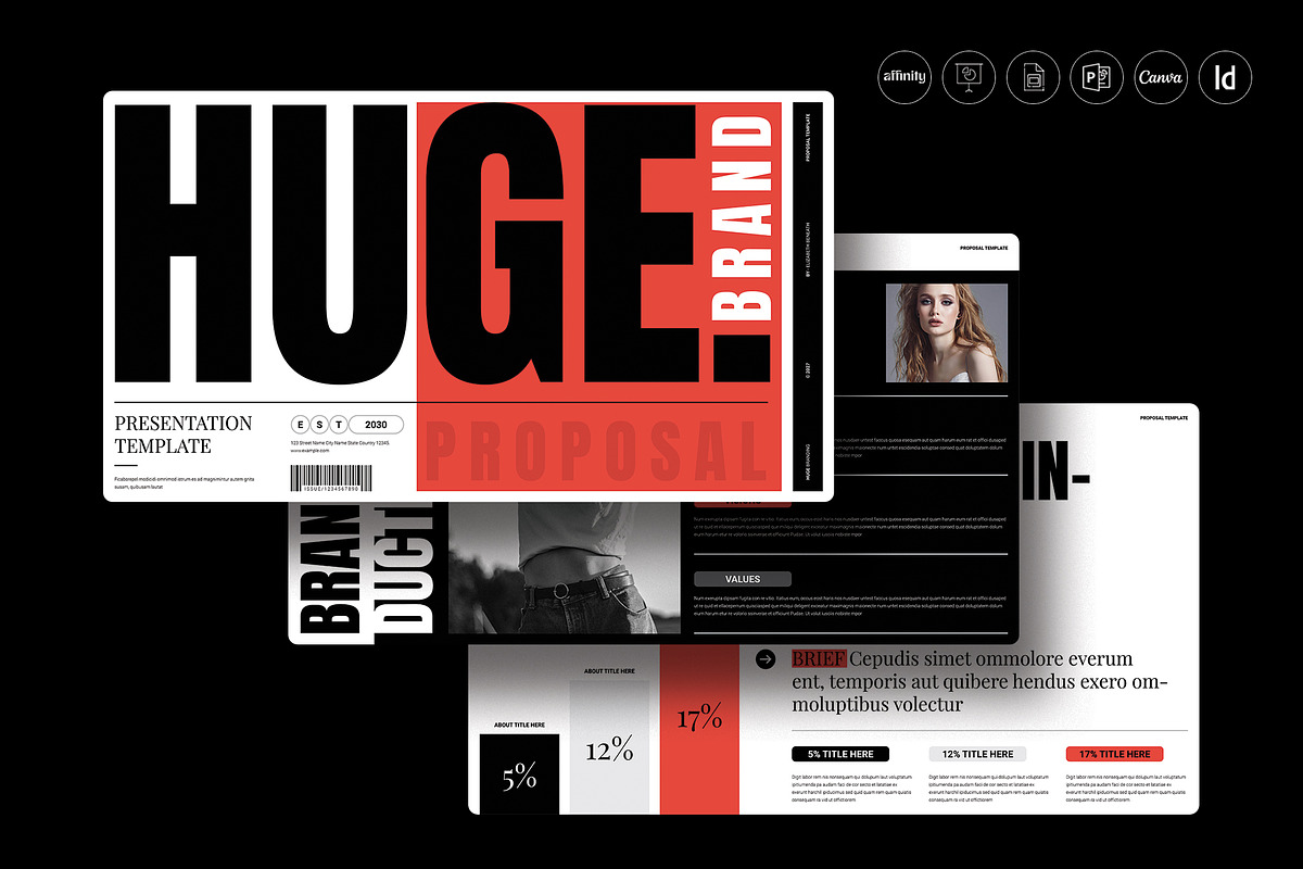 HUGE | Brand Proposal Template, a Presentation Template by TemplateFolio-Shop (Photo 1 of 11)