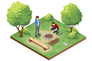 An Isometric illustration of a, a Person Illustration by Golden Sikorka