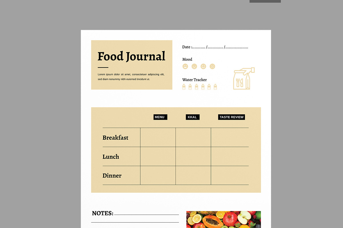 Healthy Meal Planner Layout, a Stationery Template by MightyDesign (Photo 2 of 10)