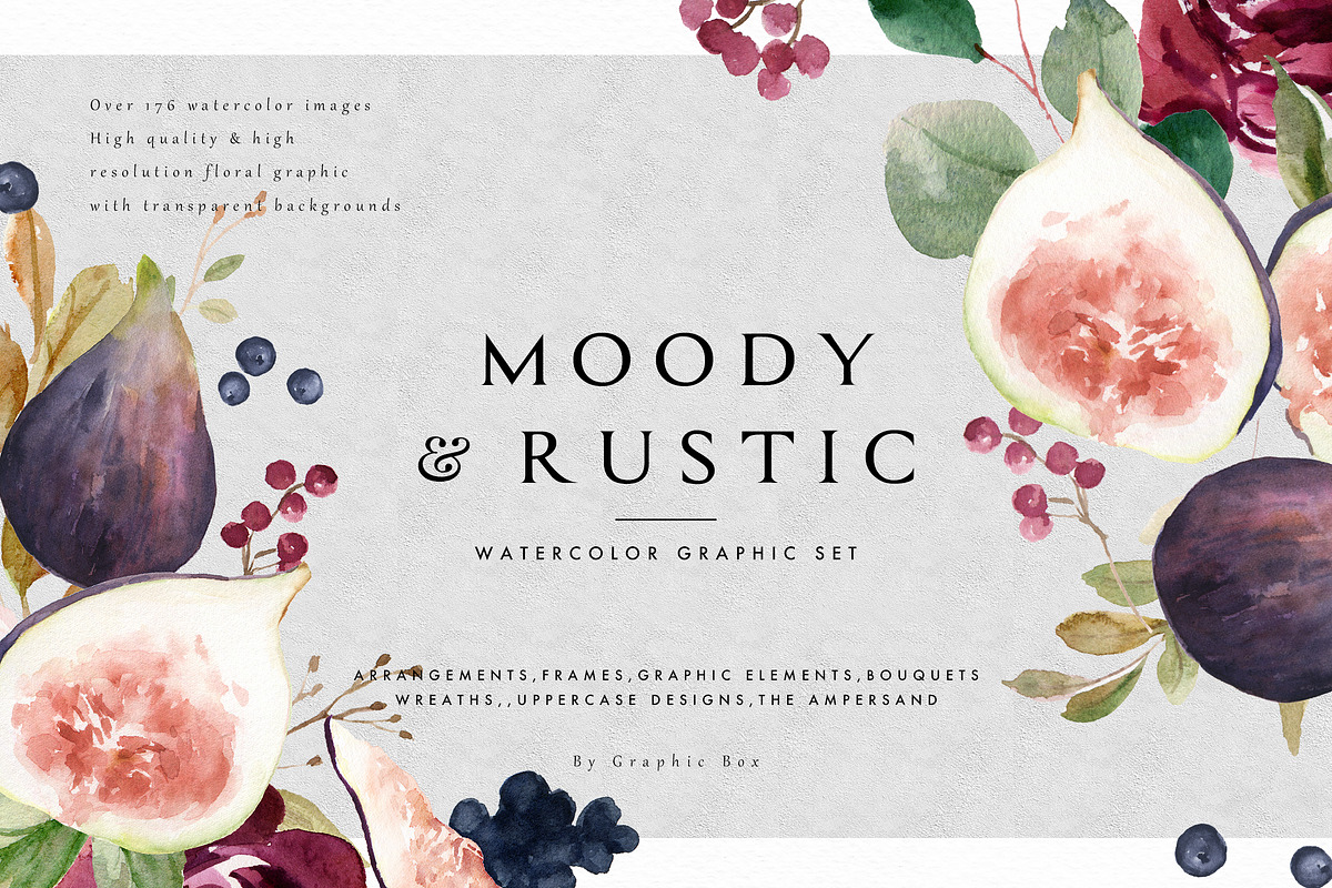 Moody&Rustic-Watercolor Graphic Set, a Decorative Illustration by Graphic Box (Photo 1 of 11)