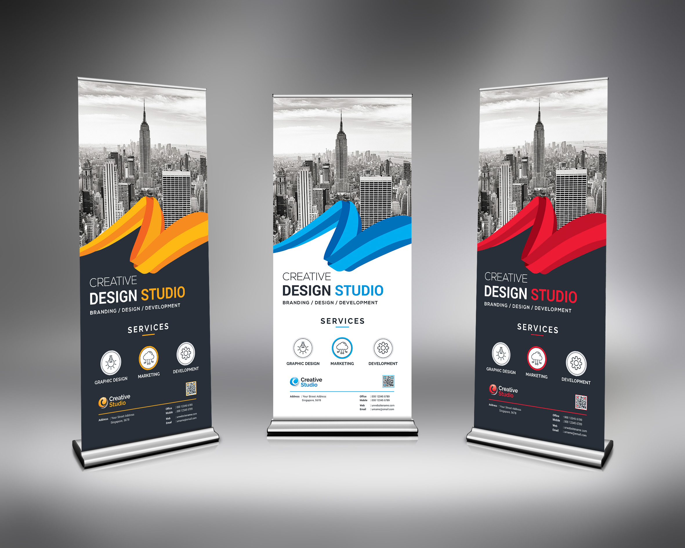 Roll-Up Banner, a Stationery Template by GenerousArt