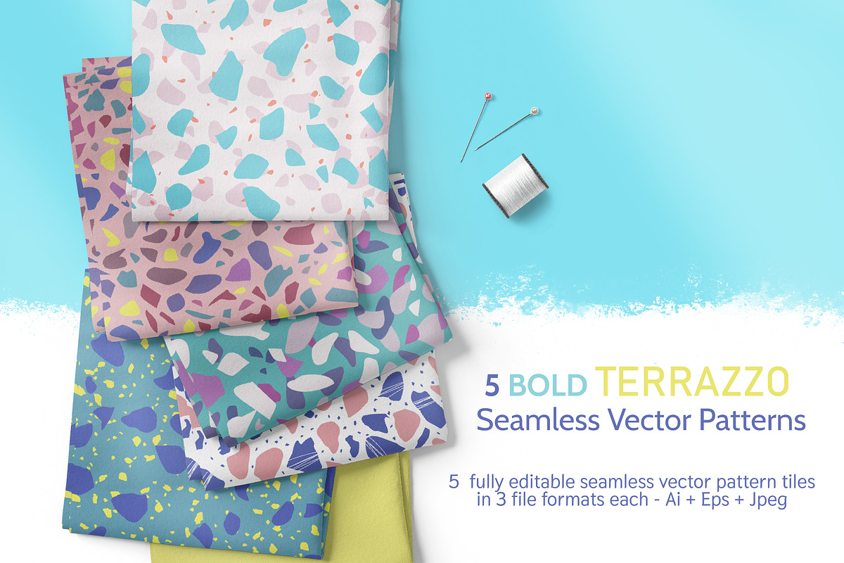 5 Bold Terrazzo Patterns, a Pattern Graphic by Agnes Somogyi PATTERNS (Photo 1 of 5)