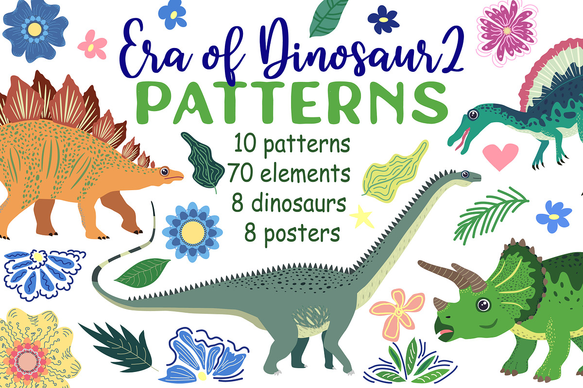 Age of Dinosaurs 2 Patterns, a Pattern Graphic by Michiru13 (Photo 1 of 26)
