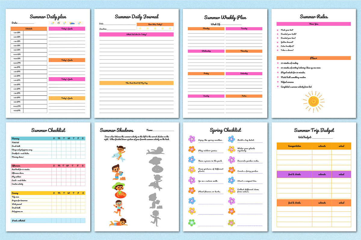 2026 Summer Planner For Kids Canva, a Stationery Template by Shumaya (Photo 3 of 7)