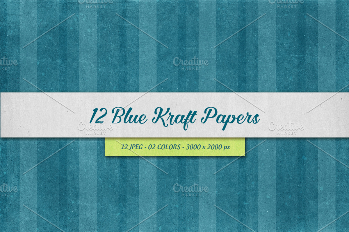 12 Blue Kraft Papers, a Texture Graphic by Orange Fox (Photo 5 of 5)
