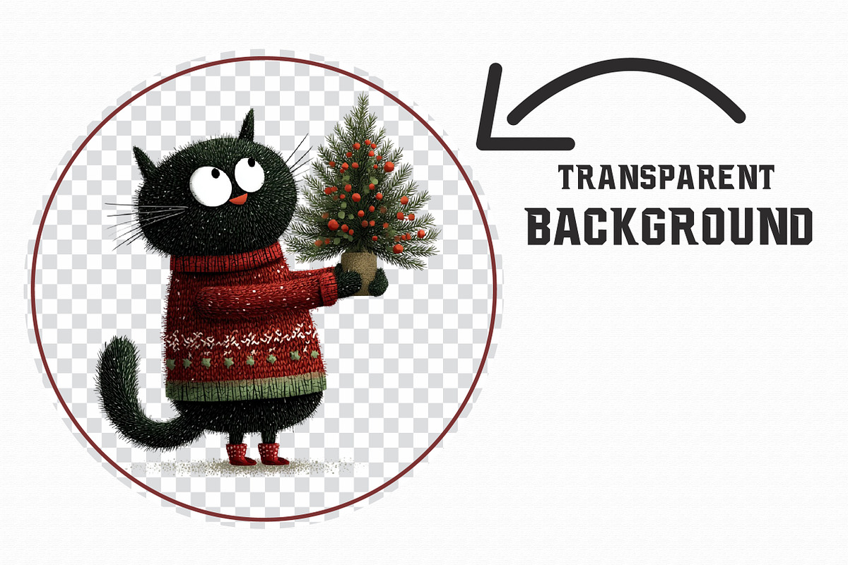 Quirky Christmas Cats Clipart, an Illustration by Libby Wishes (Photo 4 of 7)