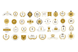 Ranked badges. Laurel awards frames, an Object Illustration by Onyx