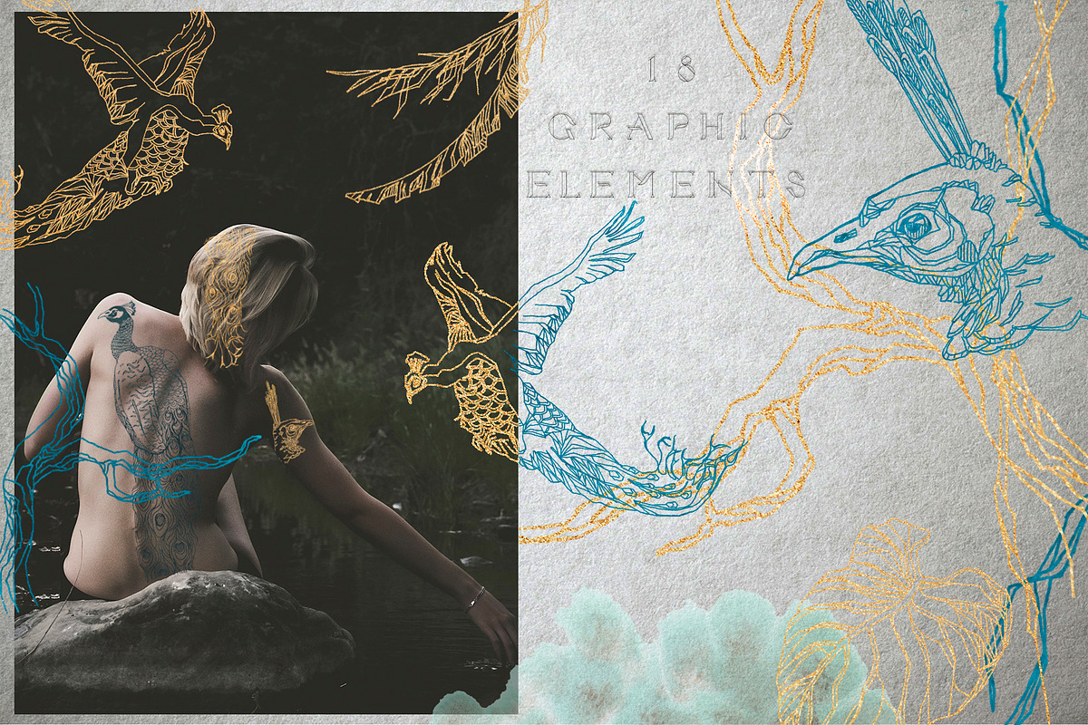 Peacock Blue Watercolor Collection, a Texture Illustration by Cat In Colour (Photo 2 of 10)