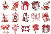 Hand Drawn Birthday Clipart, an Illustration by OK Design (Thumbnail 3 of 6)