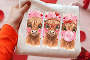 Valentine Highland Cow Brushstroke P, an Illustration by OK Design (Thumbnail 3 of 4)