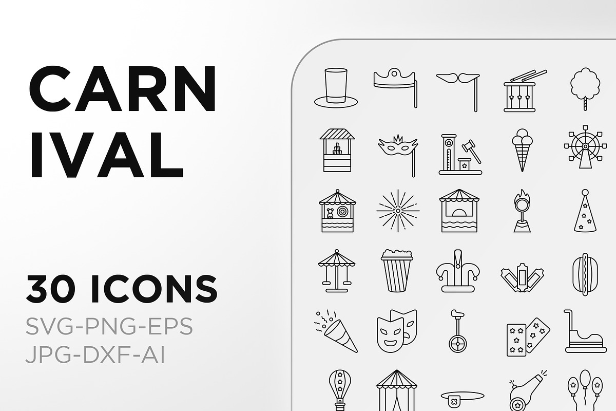 Outline carnival party icon pack, an Outline Icon by TiveCreate (Photo 3 of 4)