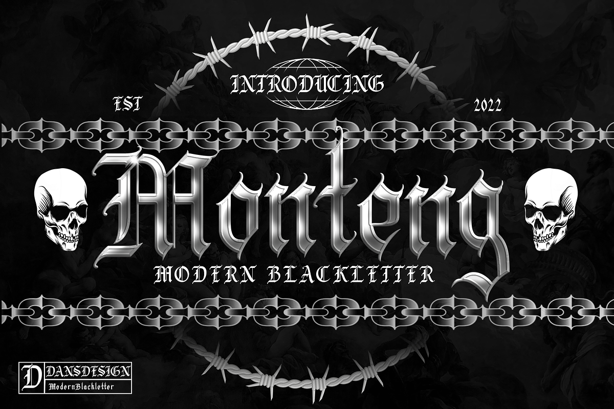 MONTENG MODERN BLACKLETTER, a Blackletter Font by dansdesign (Photo 9 of 9)