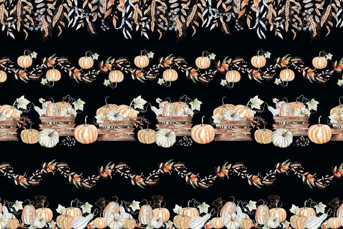 Pumpkins. Watercolor collection, an Object Graphic by Ana-Sakuta (Photo 8 of 17)