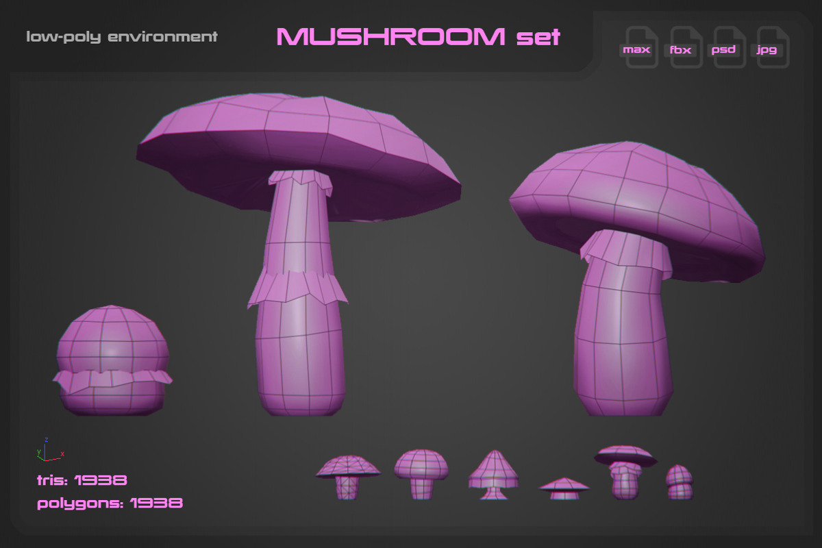 Mushrooms Environment, an Environmental 3D Model by stallfish's art store (Photo 2 of 2)