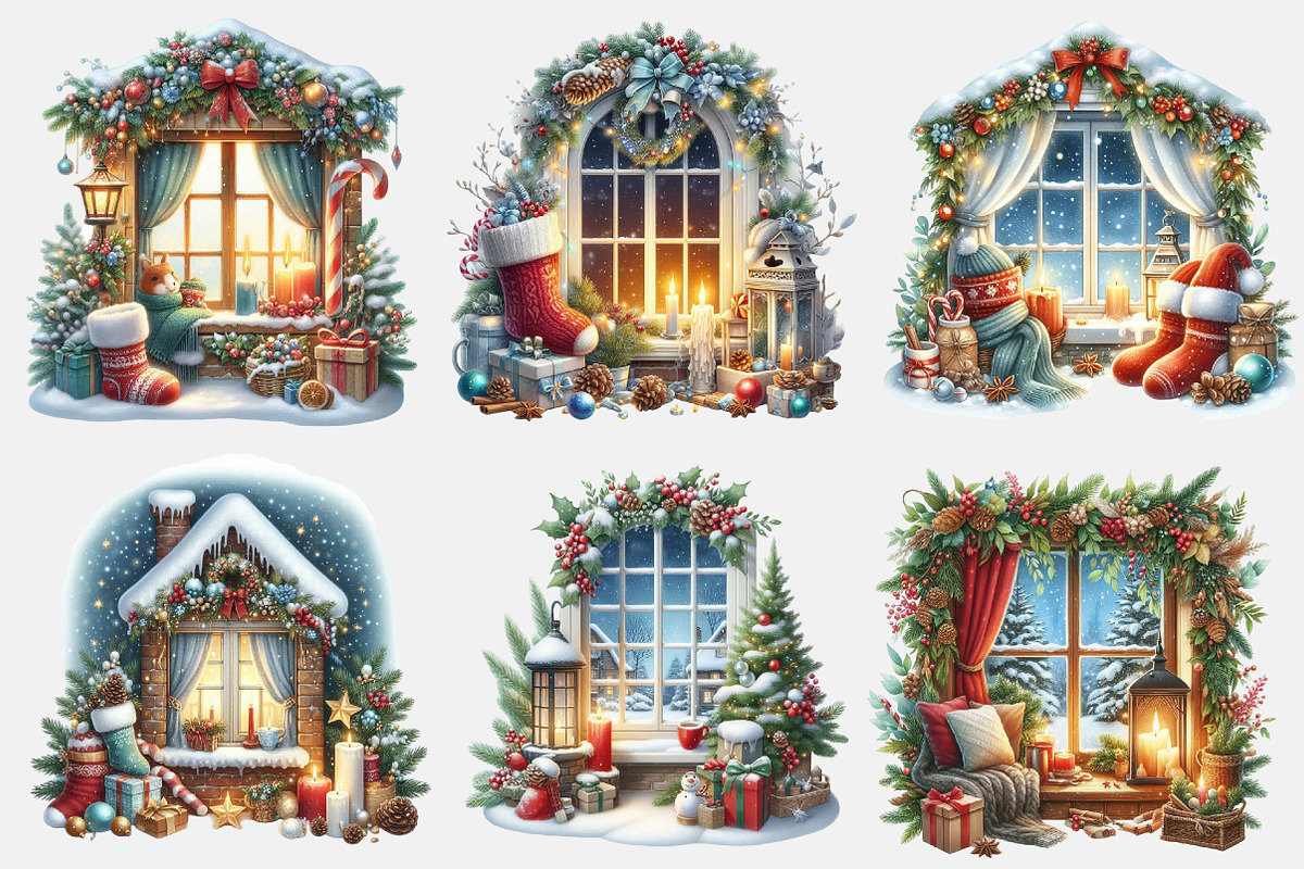 Christmas Cozy Window Clipart Png, a Graphic by designcity5 (Photo 3 of 4)
