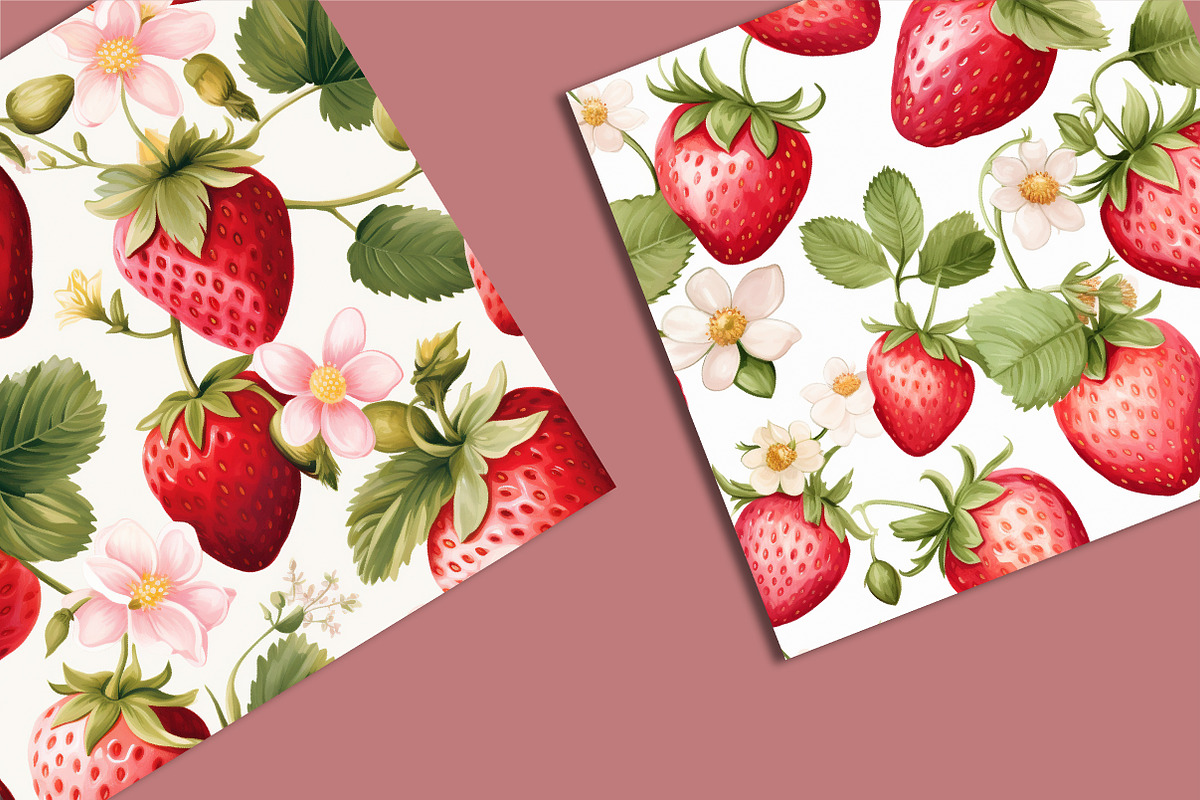 Strawberry Seamless Pattern, a Pattern Graphic by Artful Prints