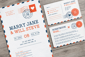 Airmail Wedding Invitation